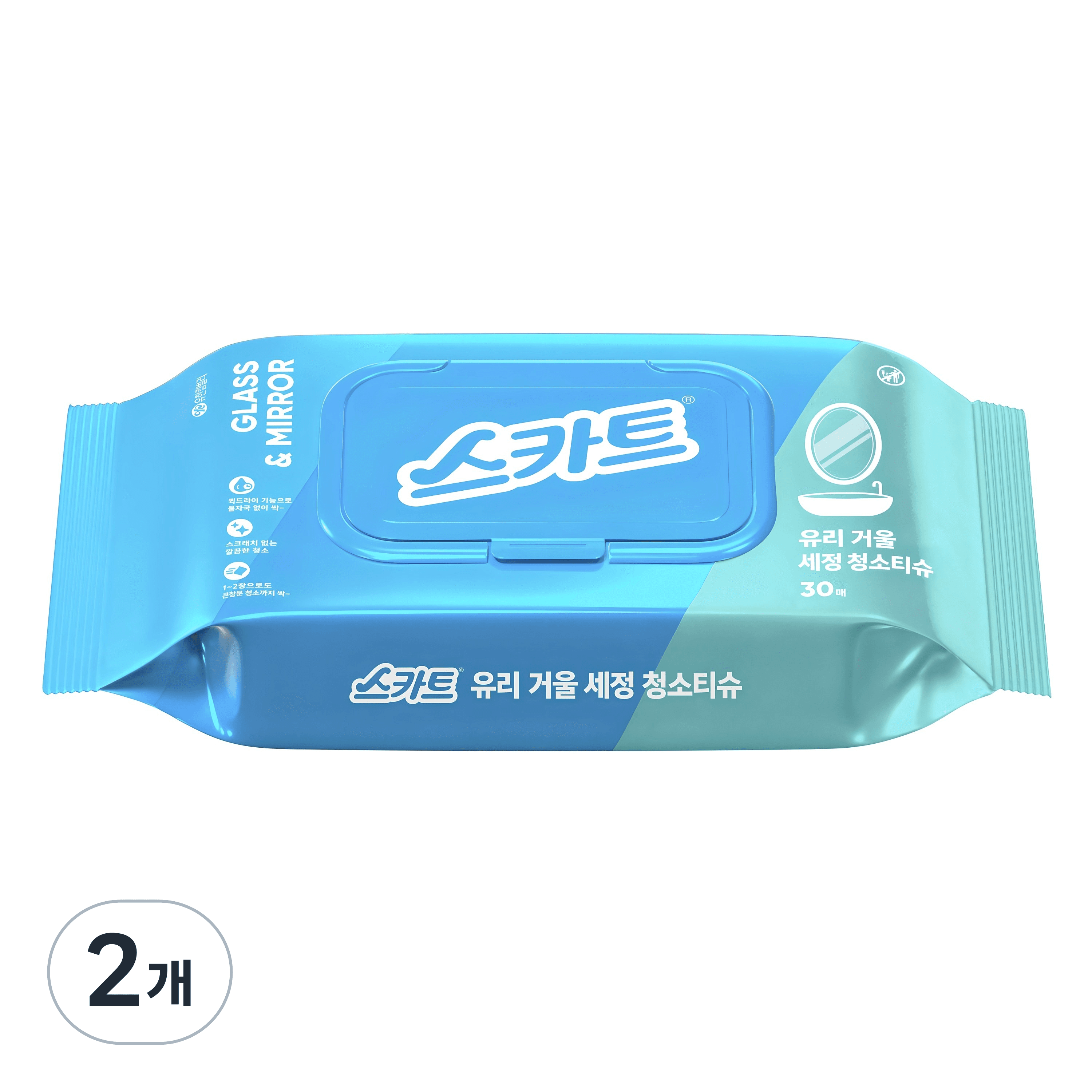 스카트 유리거울 이지앤퀵 청소티슈 30p